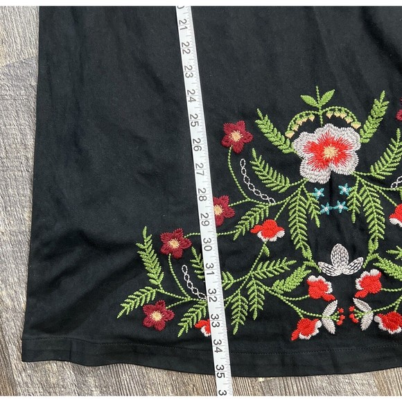 Altar'd Sate Faux Suede Embroidered Flowers V Neck Dress Fully Lined Size L - Picture 11 of 11